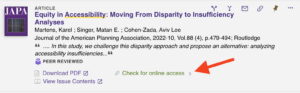 Checking if an article in a UW Libraries search has online access
